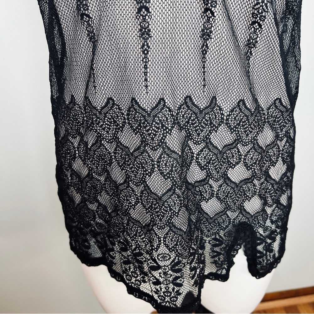 Victoria's Secret Black Sheer Babydoll Chemise - Open Crisscross Back Size M - Picture 5 of 14